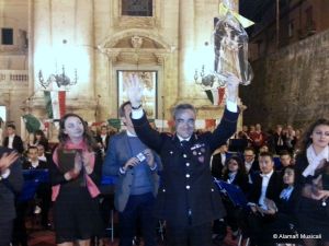 Il Mar. Ca. M° Danilo Di Silvestro, direttore della Fanfara della Scuola Allievi Carabinieri di Roma e direttore ospite dell'Orchestra di fiati "Città di Bagnara Calabra"